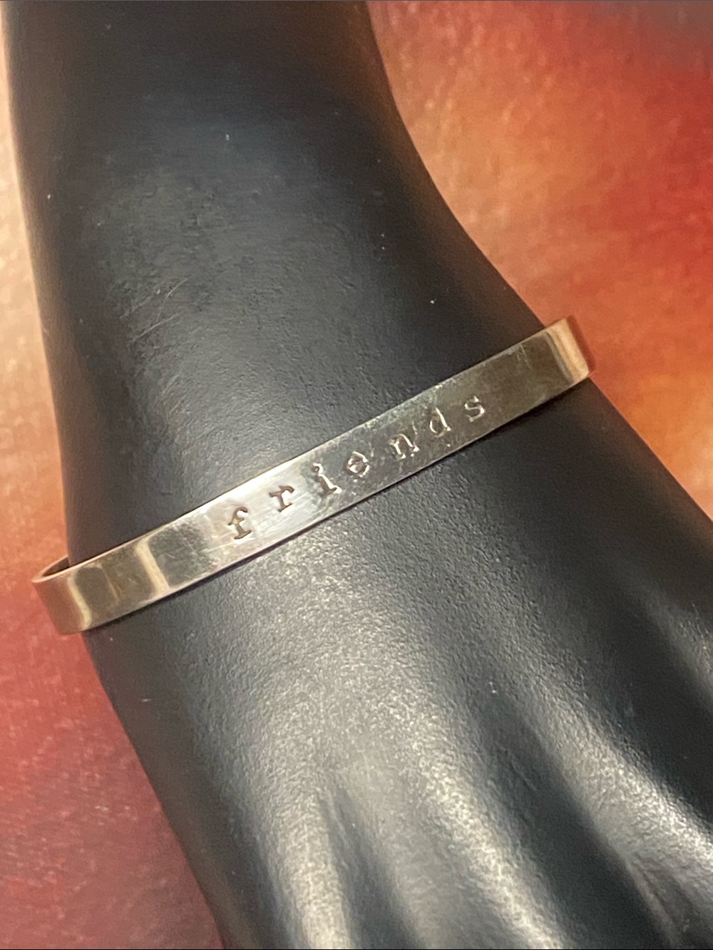 Sterling Silver 925 Cuff Bracelet FRIENDS FOREVER Size 6 Sweet Gift